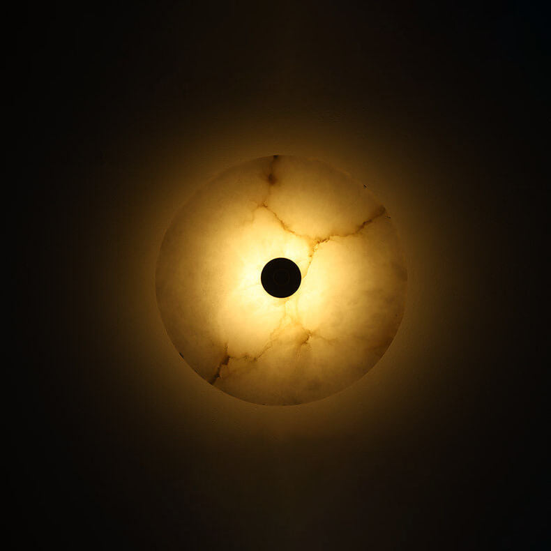 Round Marble Iron Wall Lamp