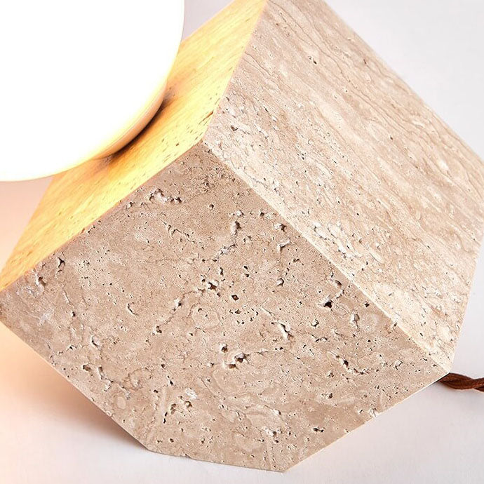 Nostalgic Yellow Travertine Inclined Table Lamp