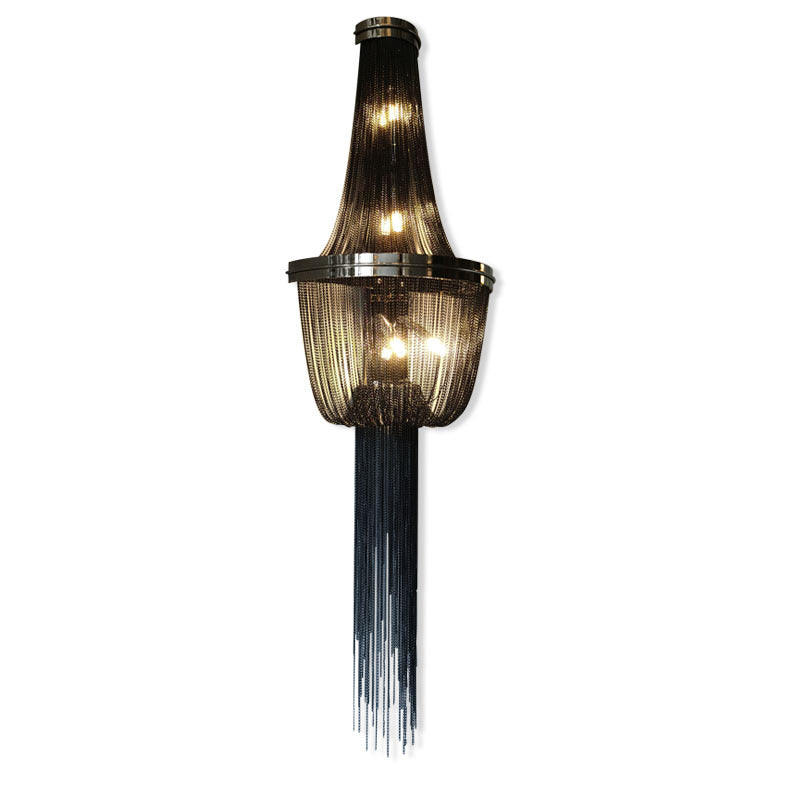 Aluminum Iron Tassel Sprocket 4-Light Wall Lamp