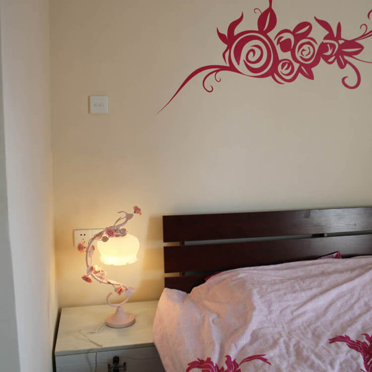 Romantic Pink Glass Ceramics Table Lamp