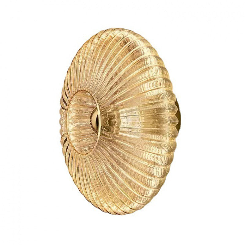 Striped Glass Round Disc Wall Lamp