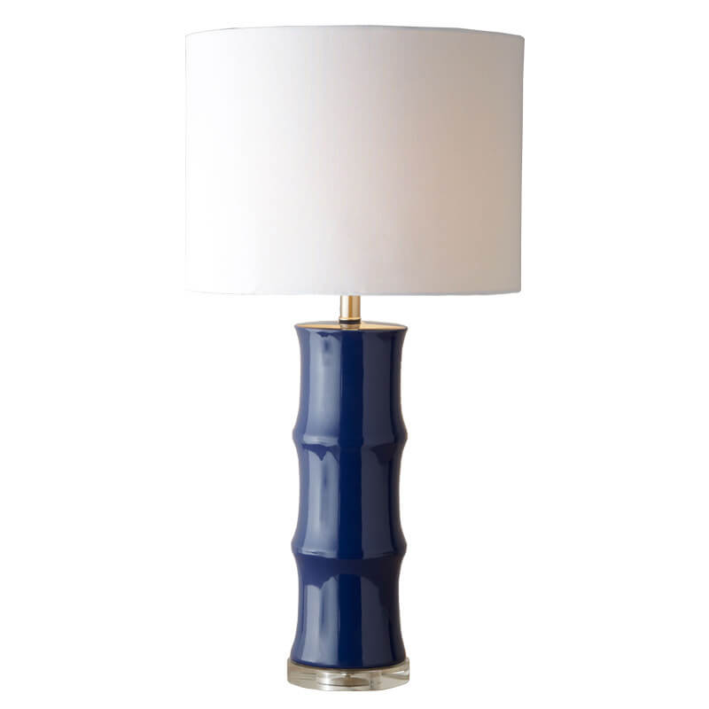 Blue White Ceramic Linen Table Lamp