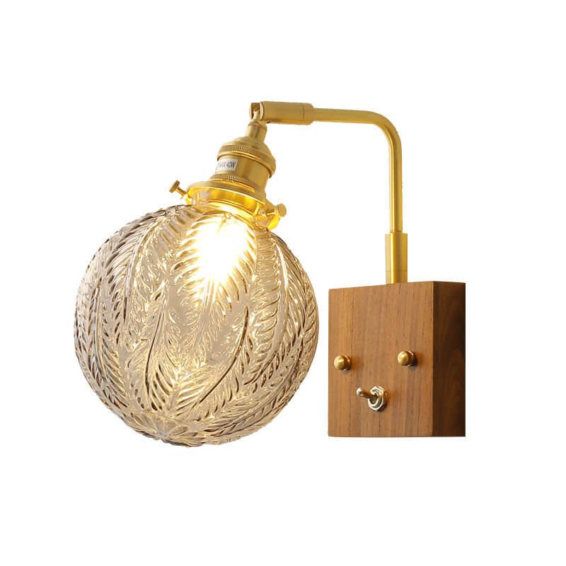 Textured Glass Round Ball Wall Lamp