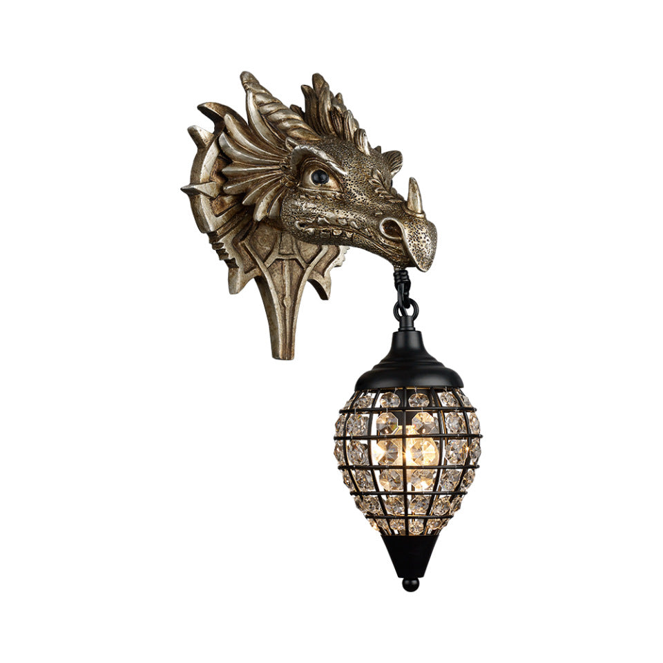 Dragon Crystal Iron Resin Wall Lamp