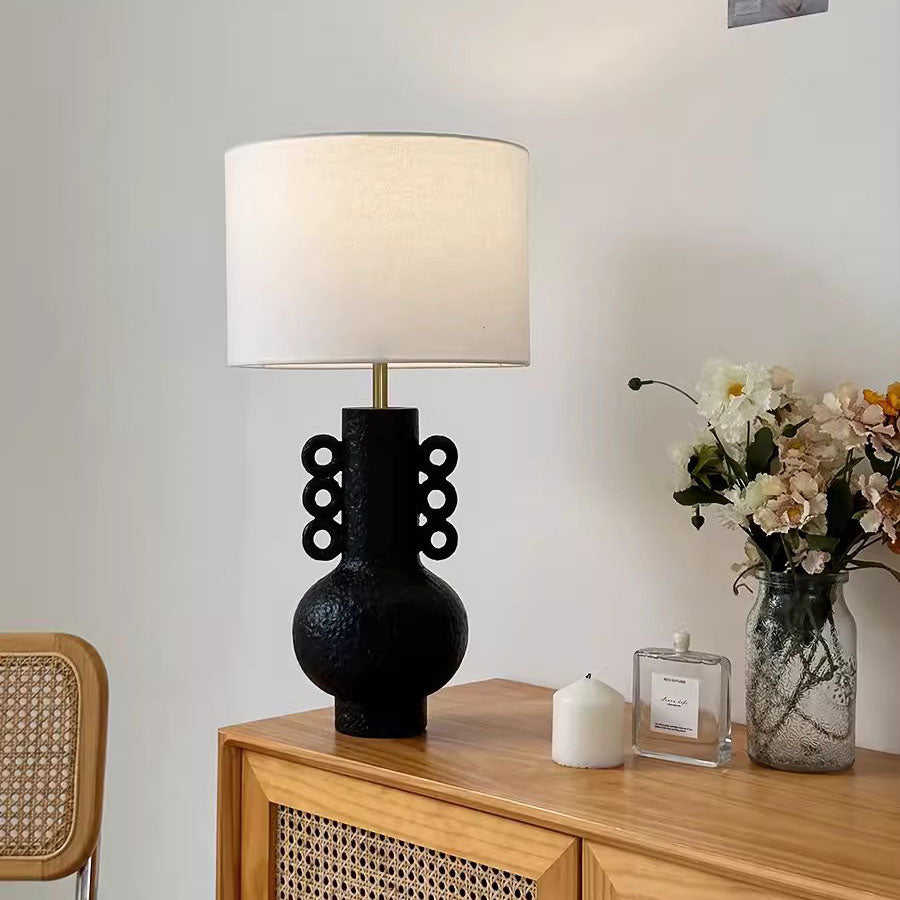 Drum Fabric Jug Resin Table Lamp