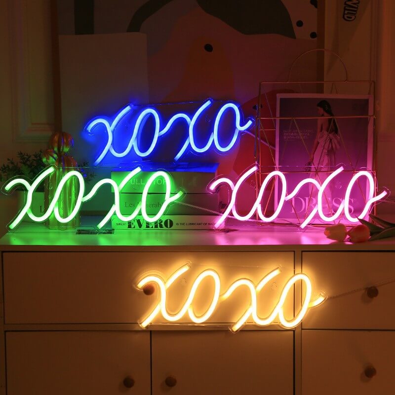 Letters Colorful Transparent Back Table Lamp