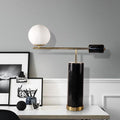 Marble Texture Cylindrical Glass Table Lamp