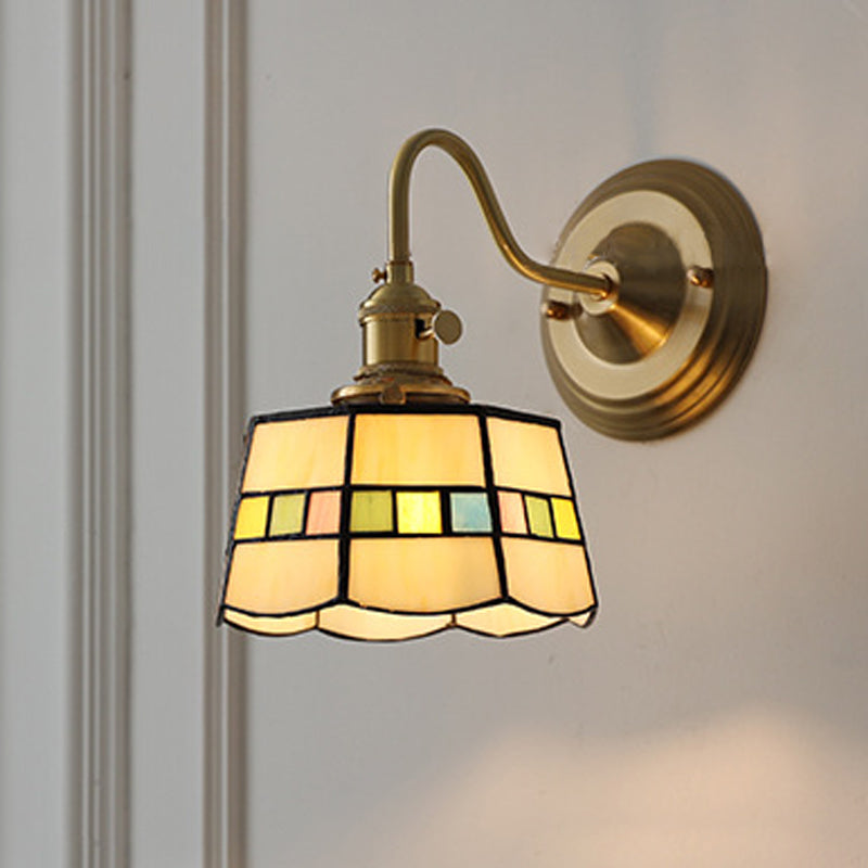 Round Copper Glass Living Wall Lamp