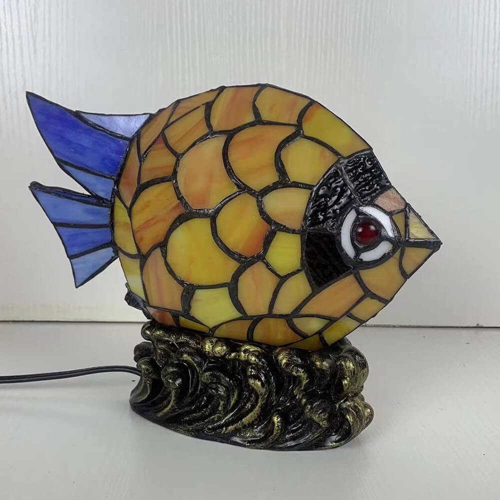 Fish Iron Glass Table Lamp