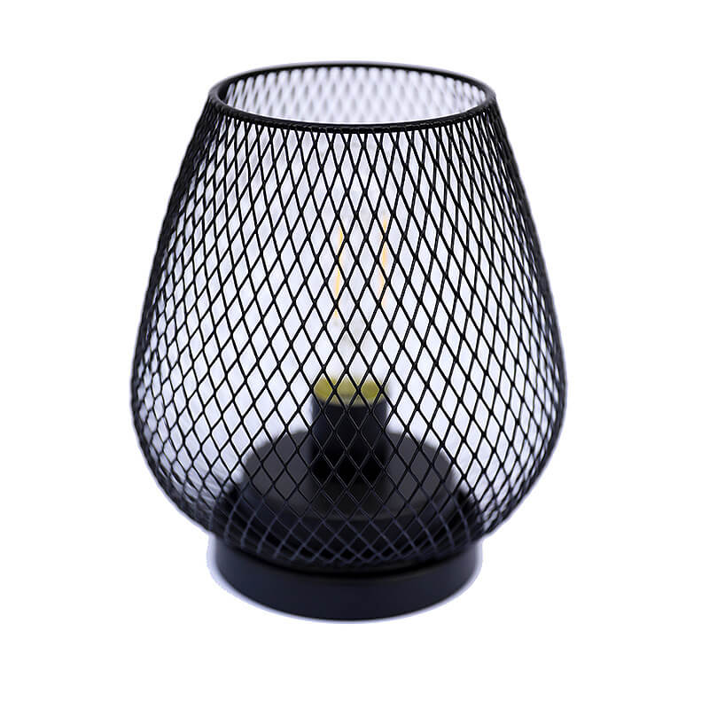 Battery Grid Iron Glass Table Lamp