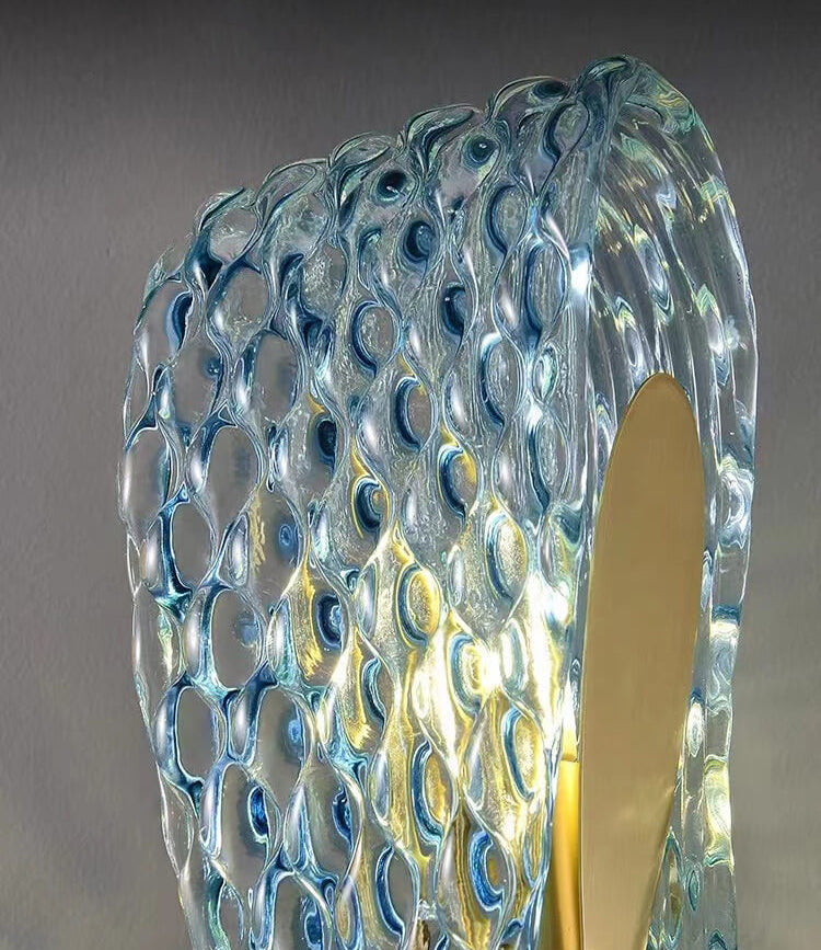 Blue Floral Glass 2/3 2-Light Wall Lamp