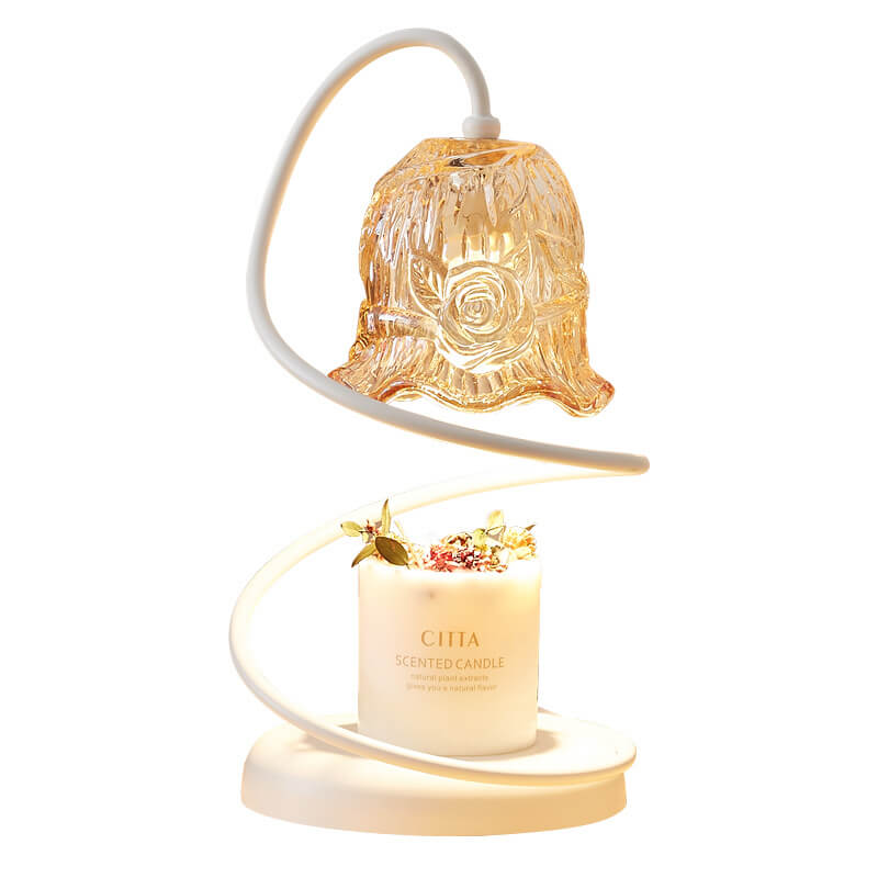 Glass Flower-Shaped Melting Wax Table Lamp