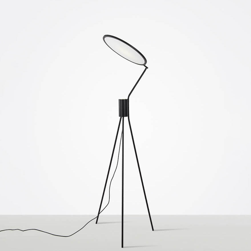 Fabric Round Iron Tripod Floor Lamp