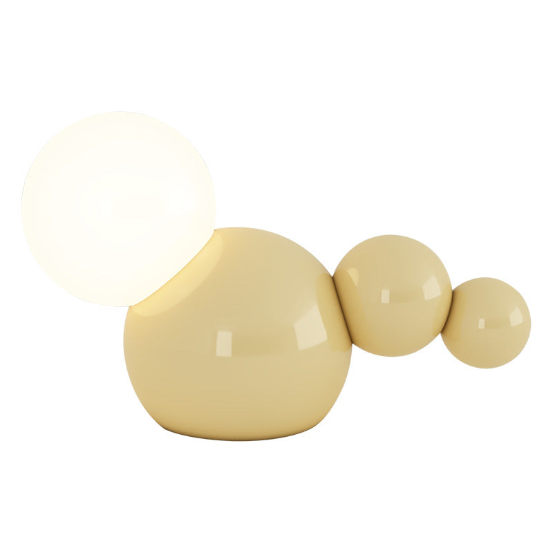 Cream Geometric Iron Globe Table Lamp
