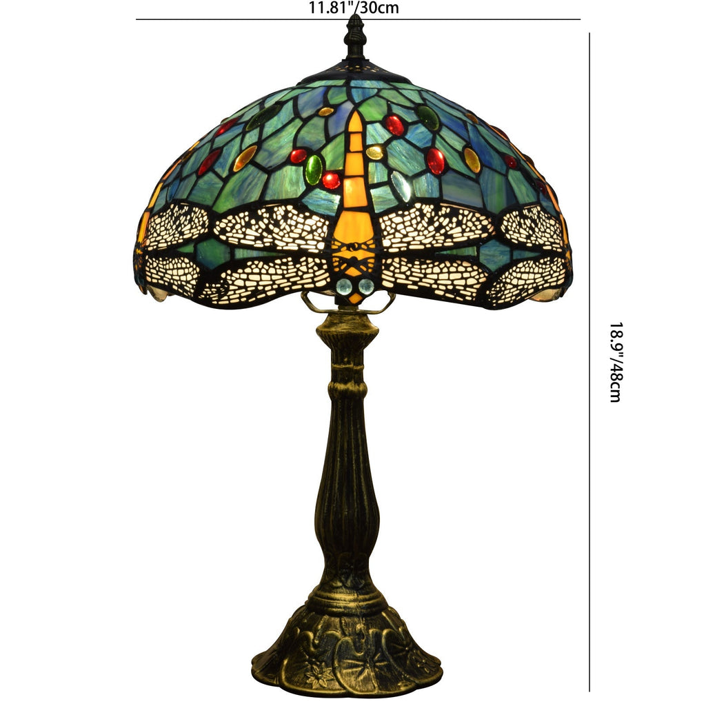 Dragonfly Stained Glass Study Table Lamp