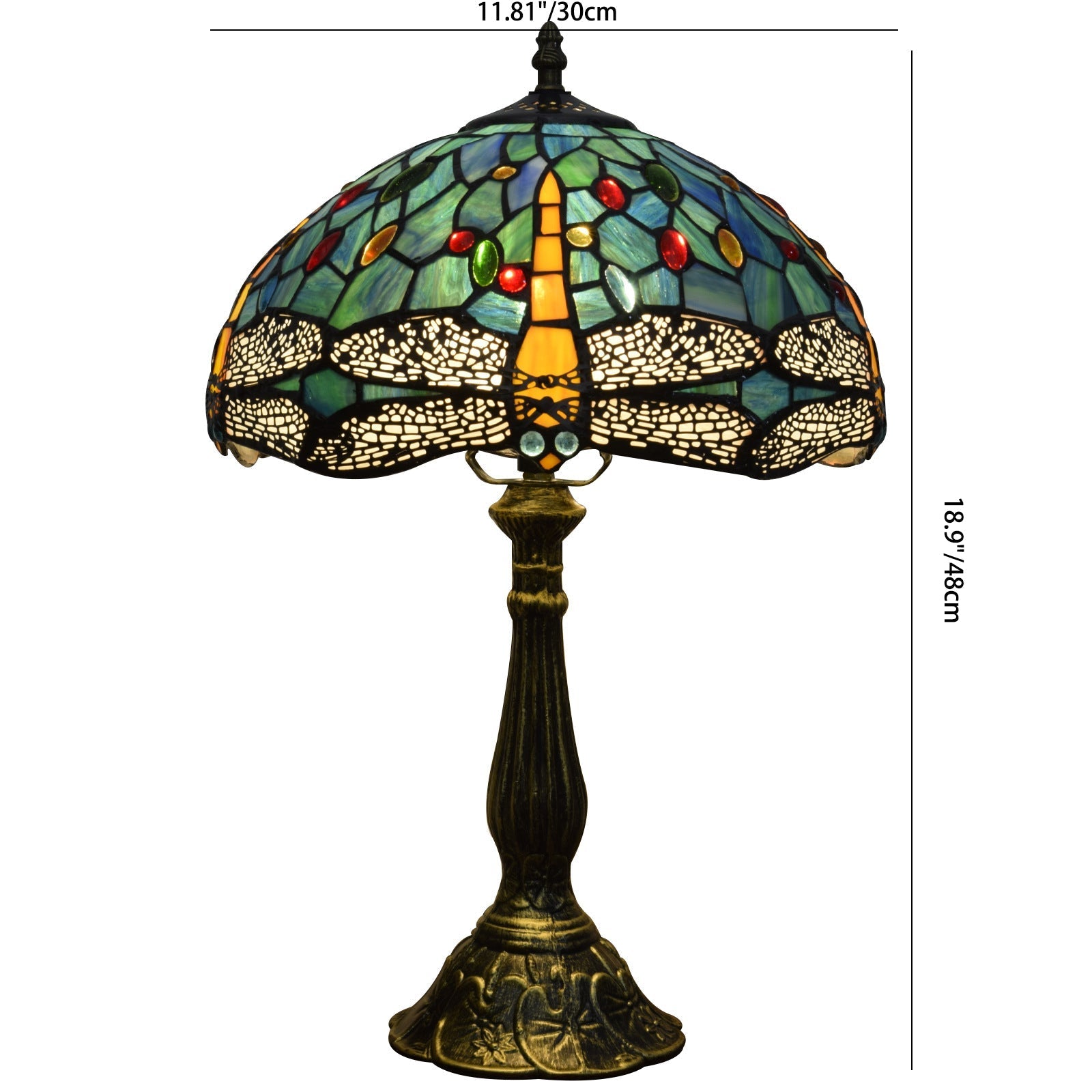 Dragonfly Stained Glass Study Table Lamp