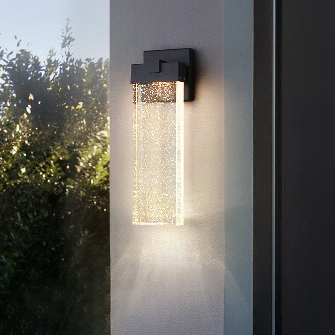 Aluminum Crystal Rectangular Patio Outdoor Light