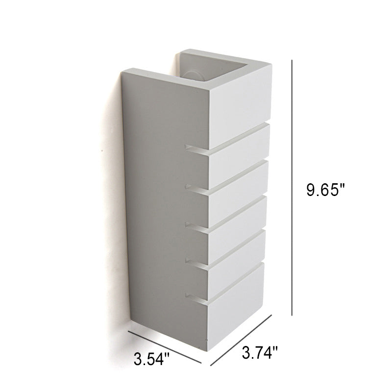 Square Striped Plaster Wall Lamp