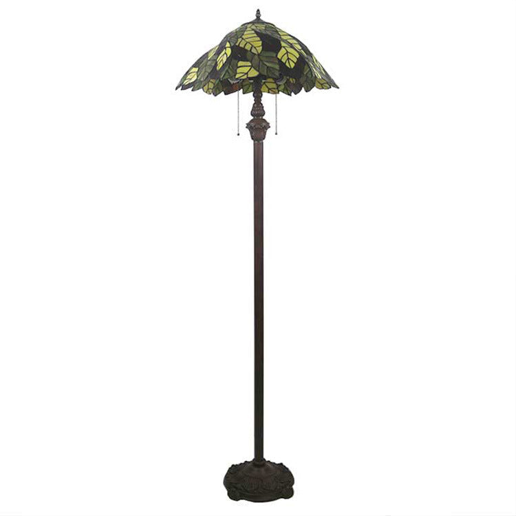 Stained Glass Alloy Bedroom 2-Light Floor Lamp