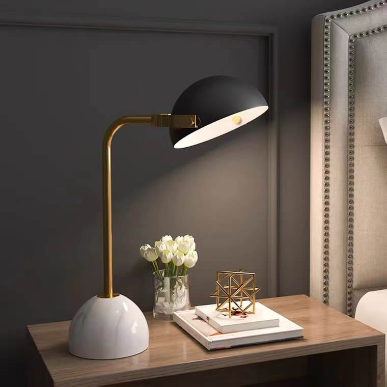 Marble Half Round Table Lamp