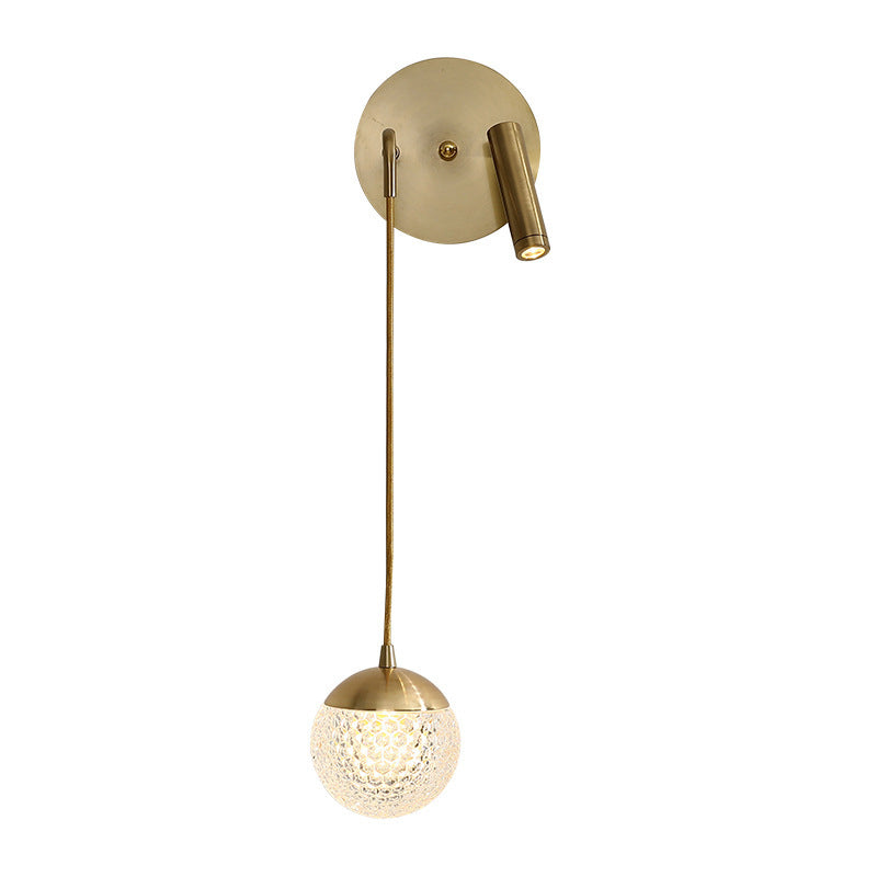 Iron Acrylic Ball Bedside Wall Lamp