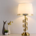 Cylinder Iron Fabric Bedroom Table Lamp