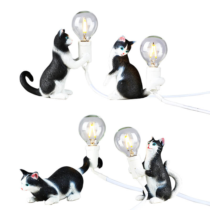 Resin Kitten Decor Mini Table Lamp