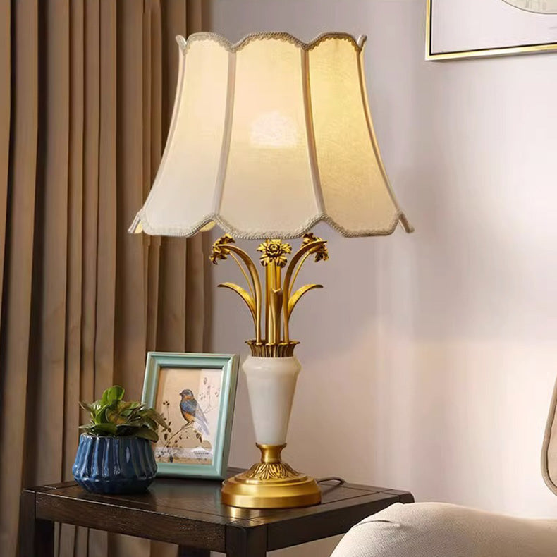 Fabric Jade All Copper Table Lamp