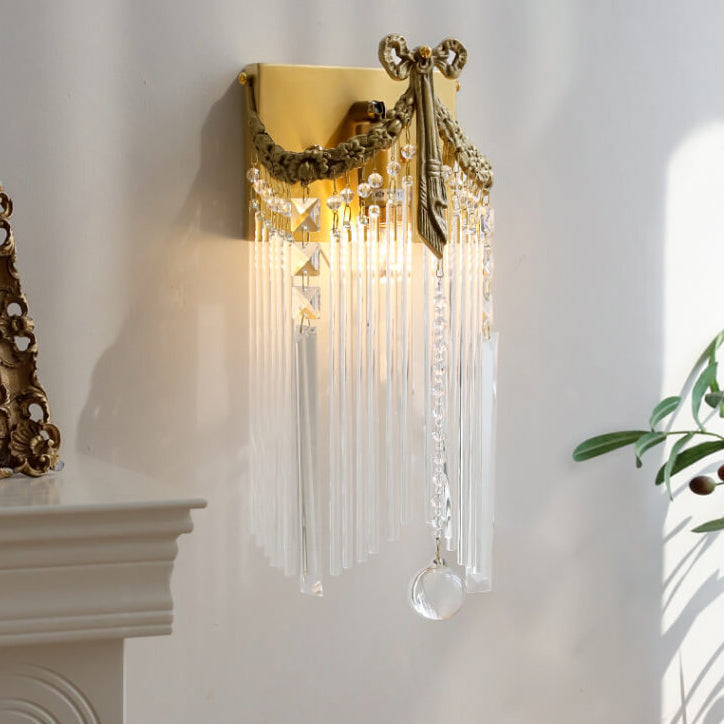 Bow Brass Crystal Wall Lamp