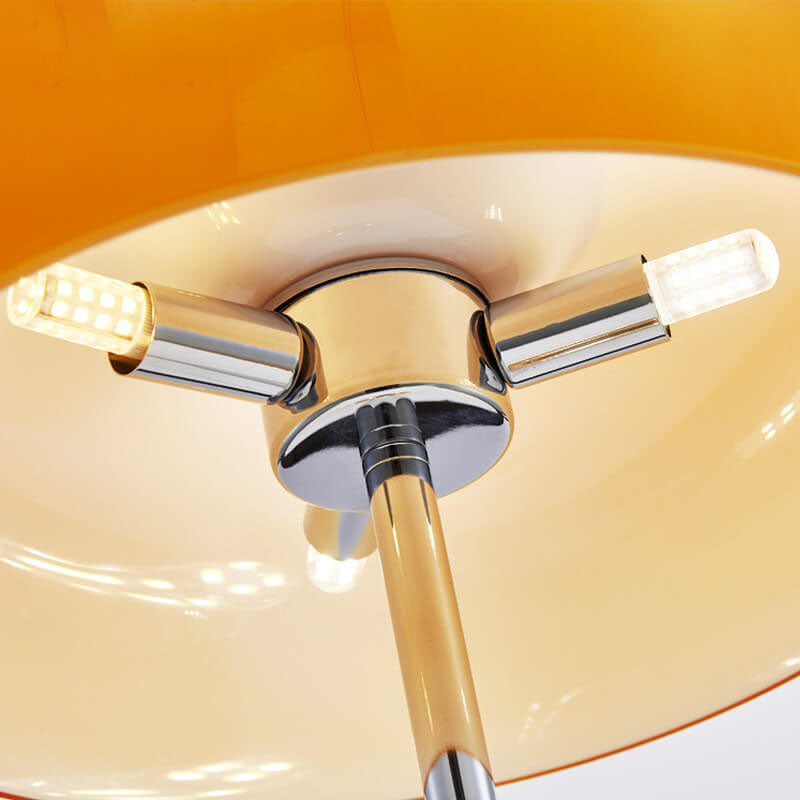 Orange Iron Glass 3-Light Table Lamp
