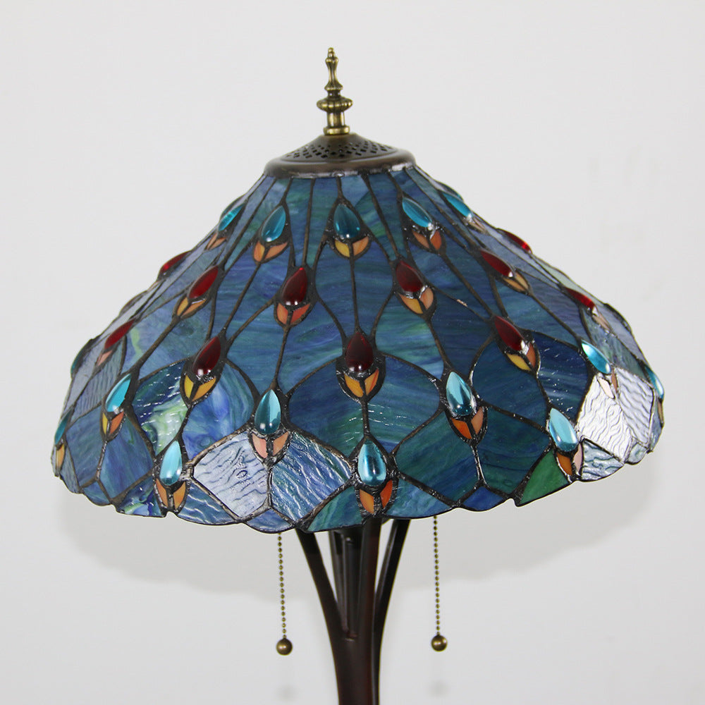 Resin Glass Semicircular Dome 2-Light Floor Lamp