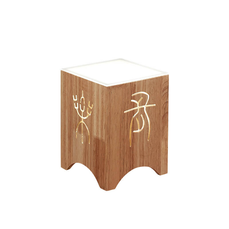 Harajuku Solid Wood Hollow Table Lamp
