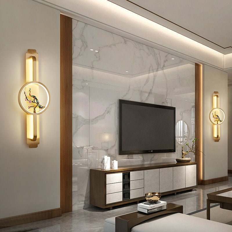 Copper Long Round Wall Lamp