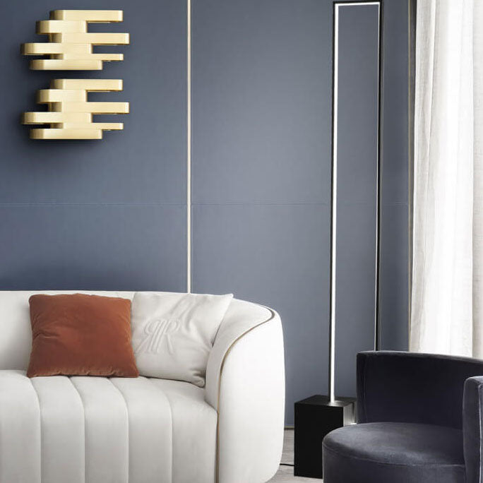 Rectangular Line Iron Living Floor Lamp
