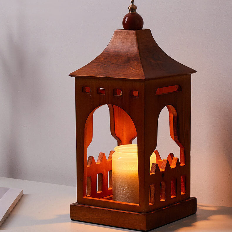 Walnut Cabin Melting Wax Table Lamp