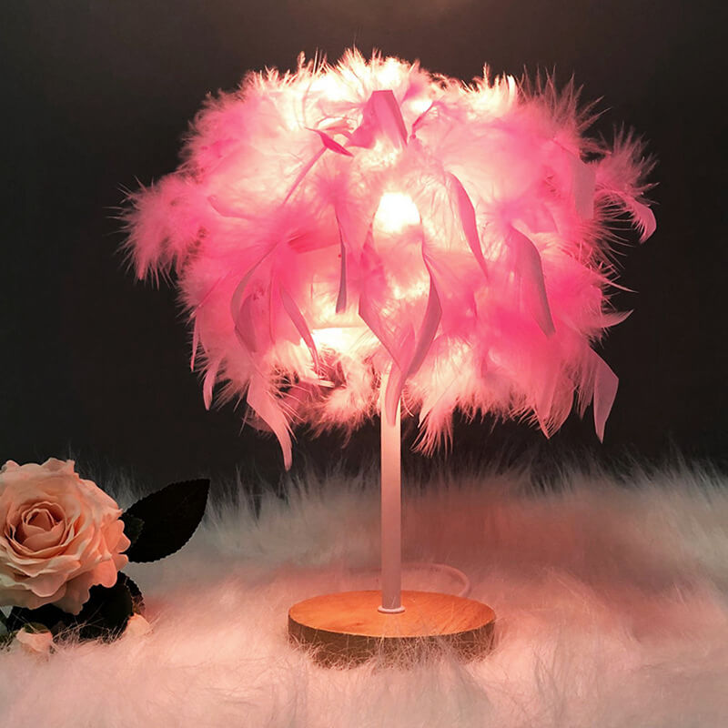 Feather Night Decorate Table Lamp