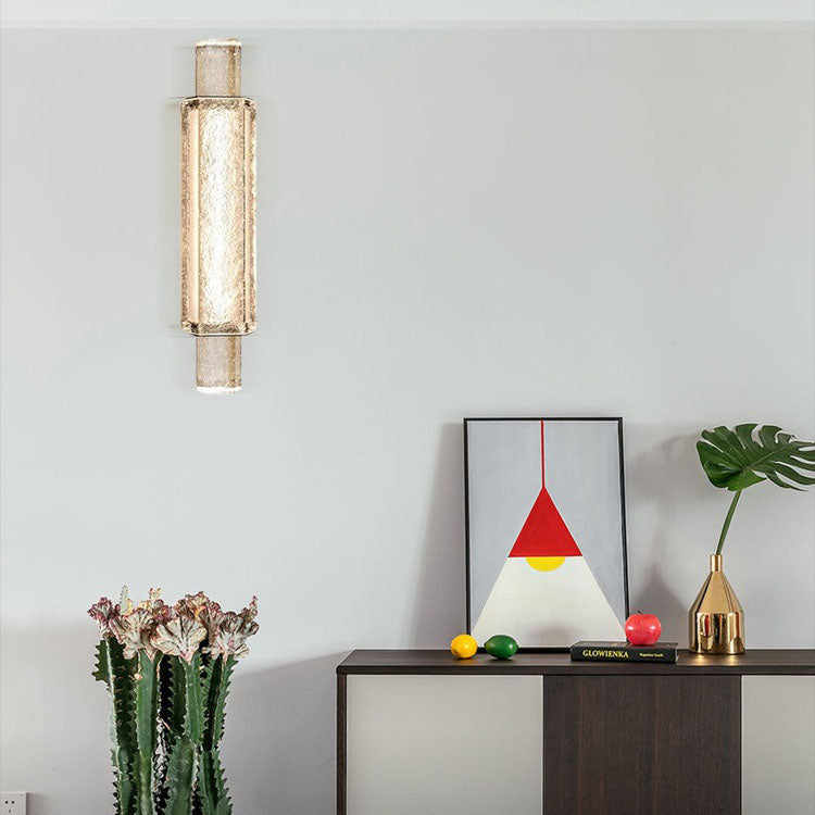 Water Grain Glass Column Wall Lamp