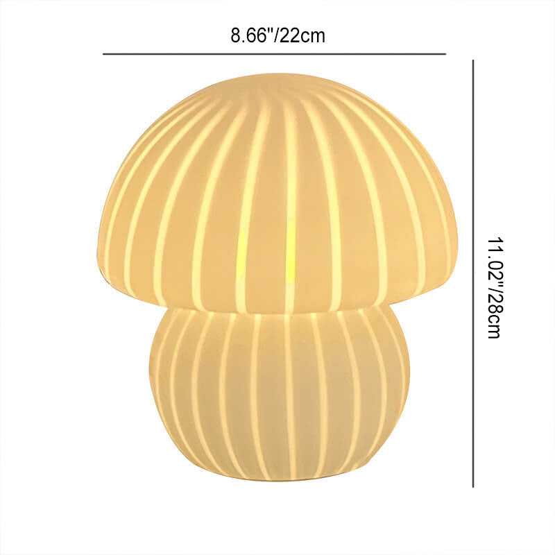 Round Mushroom Striped Glass Table Lamp