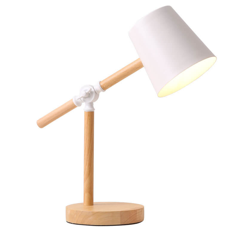 Macaron Iron Cylinder Wooden Table Lamp