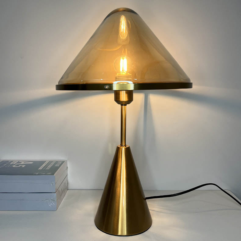 Triangle Hardware Glass Bedroom Table Lamp