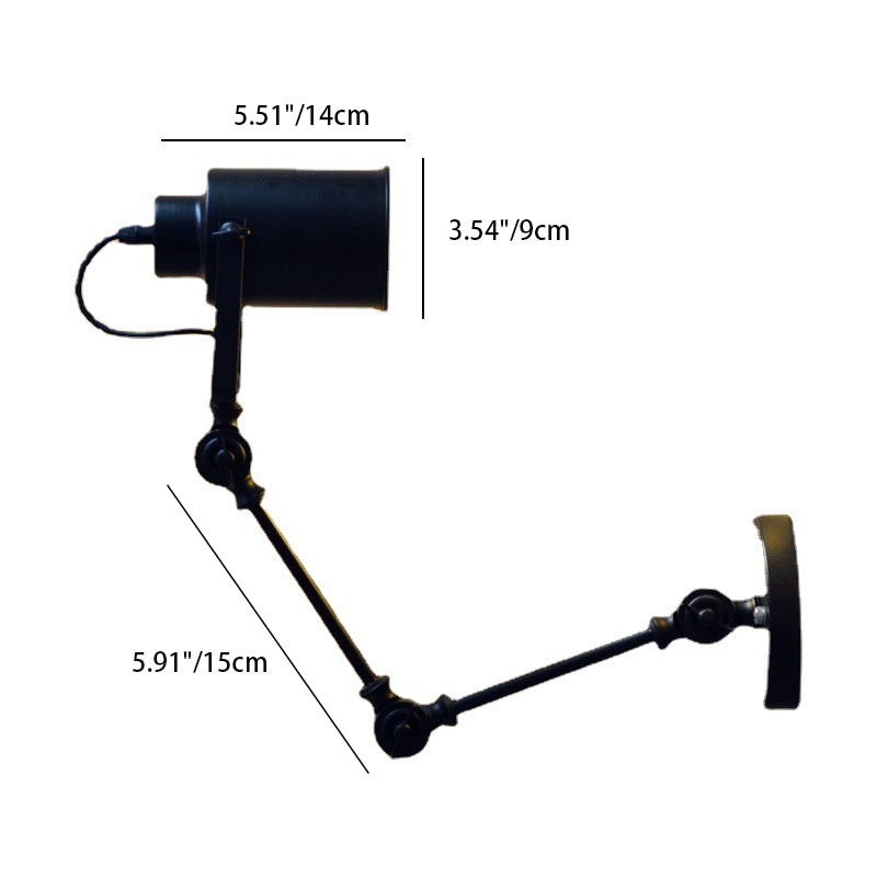 Cylinder Swing Arm Iron Wall Lamp