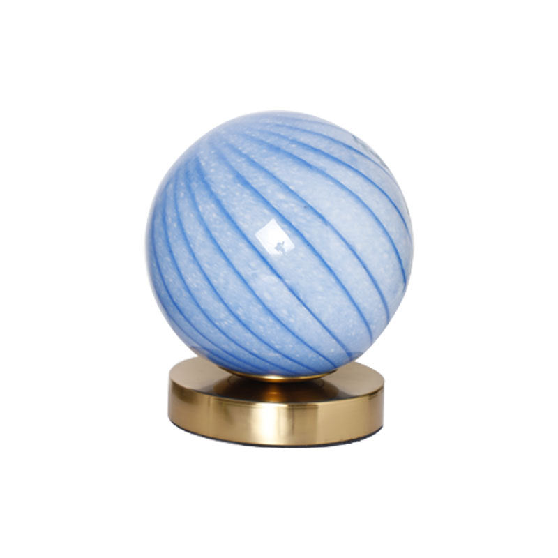 Glass Iron Ball Stripe Table Lamp