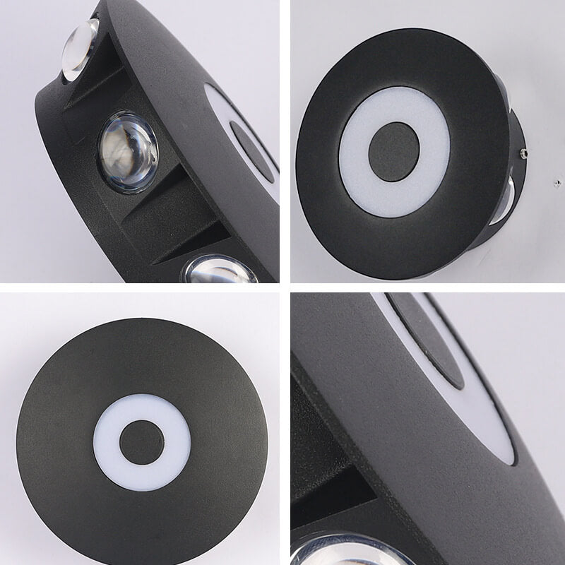 Black Round Aluminum Indoor Outdoor Light