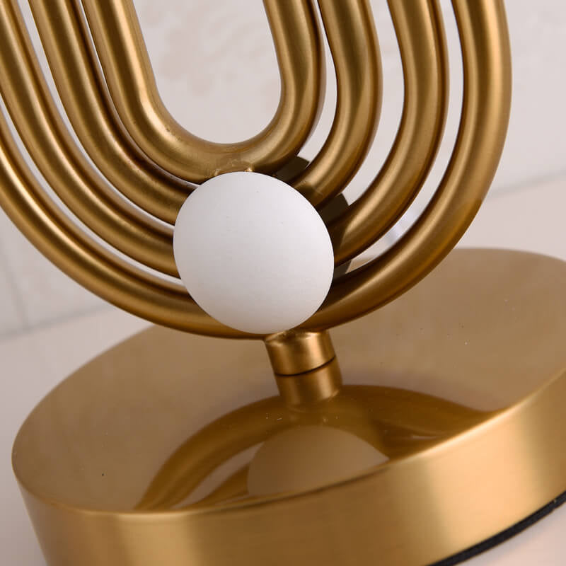 Fabric Metal Ring Table Lamp