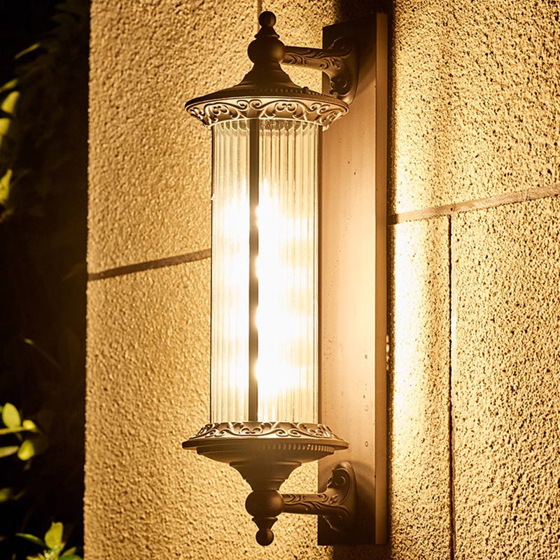 Aluminum Glass Cylinder Garden Outdoor Light
