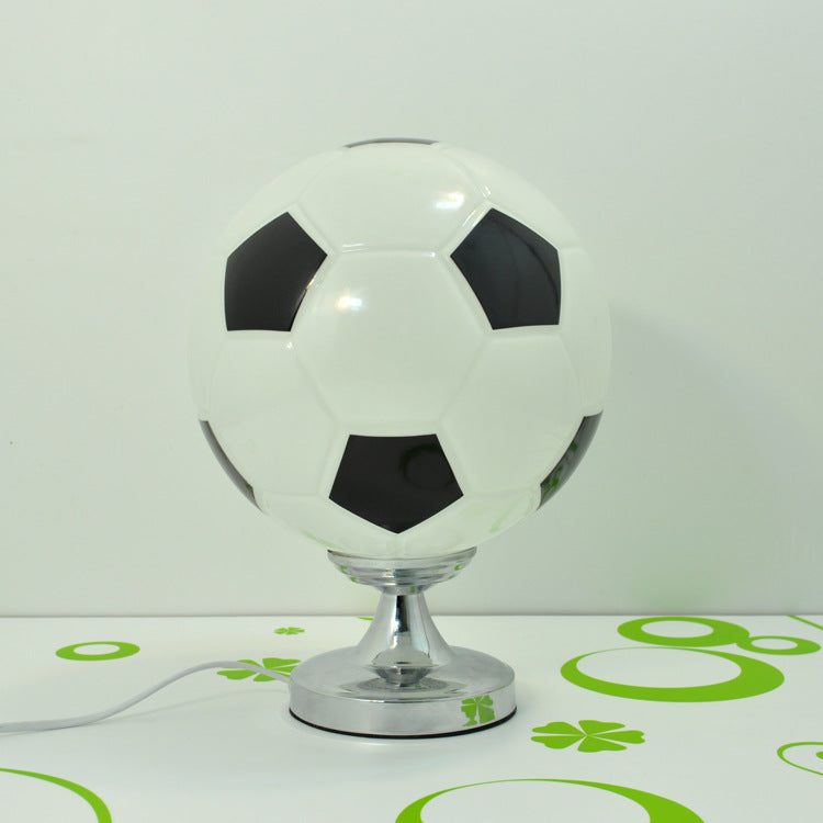 Iron Glass Football Bedroom Table Lamp