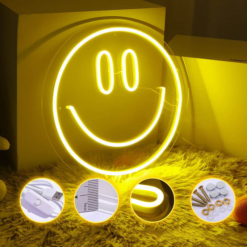 Neon Smiley Silicone Atmosphere Floor Lamp