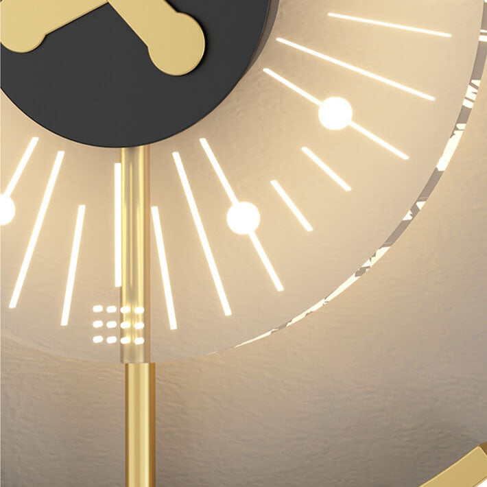 Gold Finish Frame Clock Wall Lamp