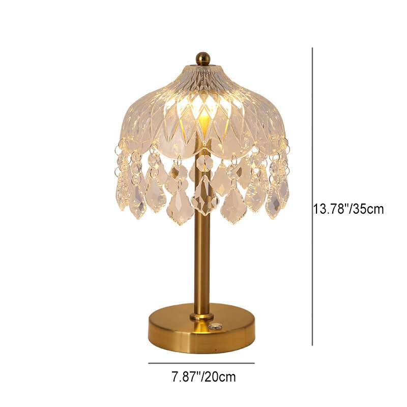 Crystal Glass Umbrella Table Lamp