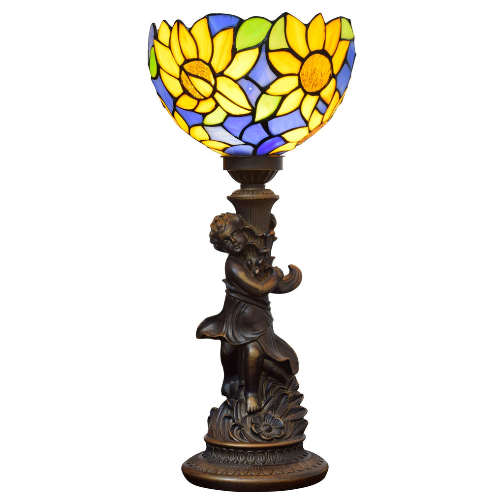 Resin Glass Hemispheric Sunflower Table Lamp